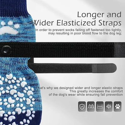 EXPAWLORER Anti Slip Dog Socks to Prevent Licking Paws, Dog Shoes for Hot Pavement, Dog Booties for Small Medium Large Senior Dogs, Traction Control Boots &amp; Paw Protectors for Hardwood Floors