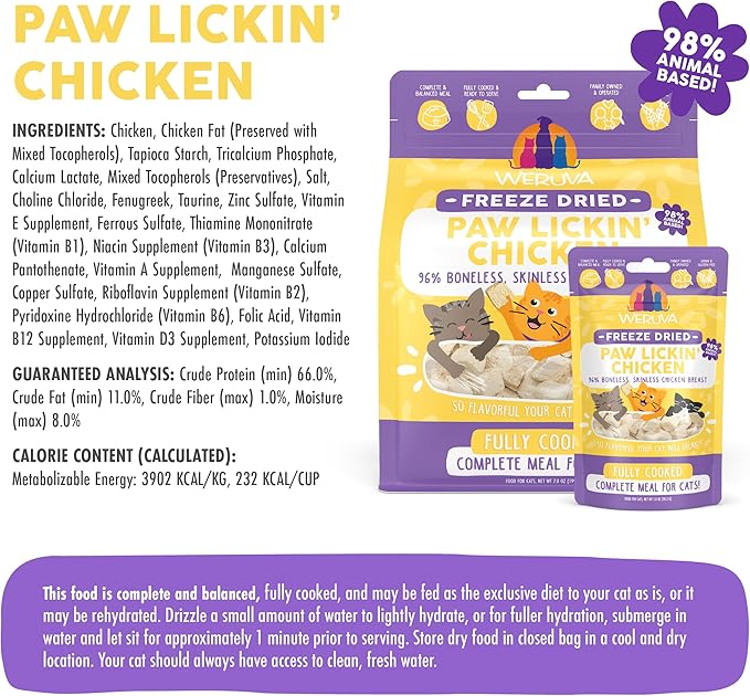 Weruva Cat Freeze Dried, Paw Lickin&