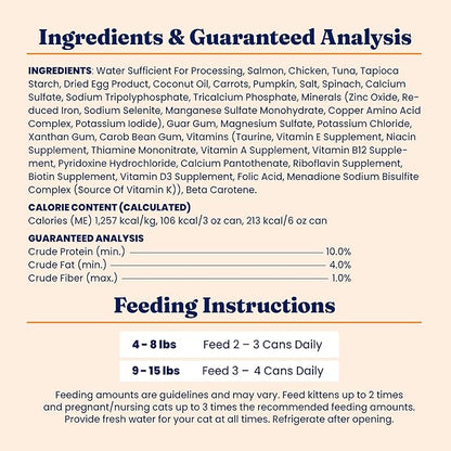 Solid Gold Wet Cat Food Pate in Coconut Oil - Healthy Canned Cat Food Pate w/Real Salmon, Omega Fatty Acids, Vitamins &amp; Minerals - Grain Free &amp; Gluten Free Canned Meals for Cats &amp; Kittens - 24ct/3oz