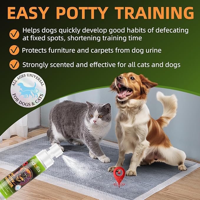 Dog Potty Training Spray for Dogs and Puppies - Go Here Attractant Spray to Pee and Poop in One Spot,Safe &amp; Effective Puppy Pee Spray Indoor &amp; Outdoor-Dog Training &amp; Housebreaking Aid -100ml