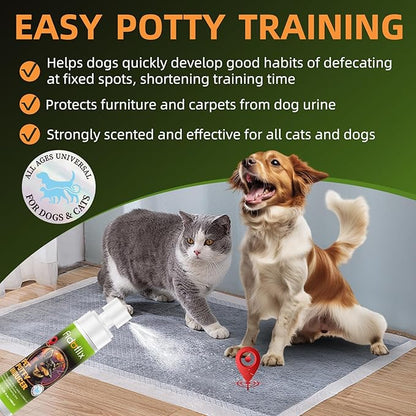 Dog Potty Training Spray for Dogs and Puppies - Go Here Attractant Spray to Pee and Poop in One Spot,Safe &amp; Effective Puppy Pee Spray Indoor &amp; Outdoor-Dog Training &amp; Housebreaking Aid -100ml