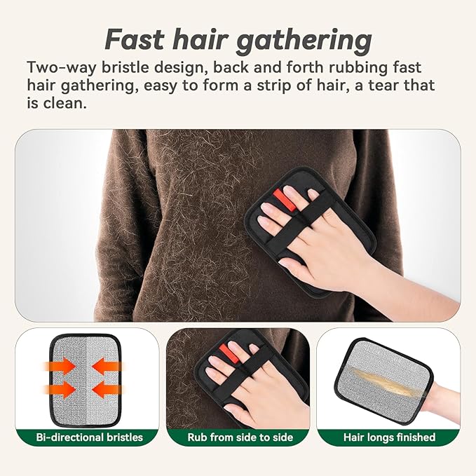 Pet Hair Removal Kit – Static Hair Removal Glove &amp; Shedding Comb for Cats &amp; Dogs, Removes Hair from Clothing, Furniture, Carpets &amp; Bedding, Tackles Tangles, Fleas &amp; Dander