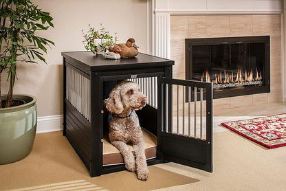 New Age Pet ECOFLEX Dog Crate End Table - Furniture-Style Pet Crate for Crate Trained Dogs - Stainless Steel Tubing &amp; a Latched Closure - 10 Year Manufacturer&