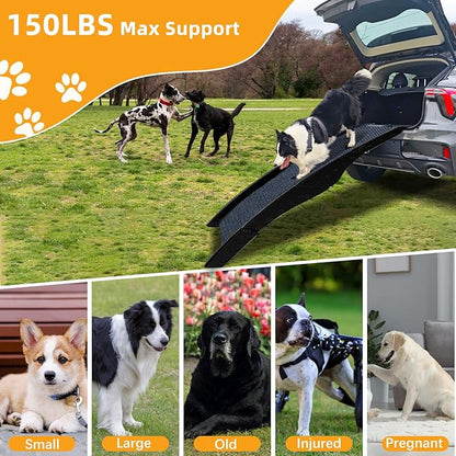 Dog Ramp for Car, Pet Ramp with Removable Non-Slip Pads for Large Small Medium Dog Cat, 60&