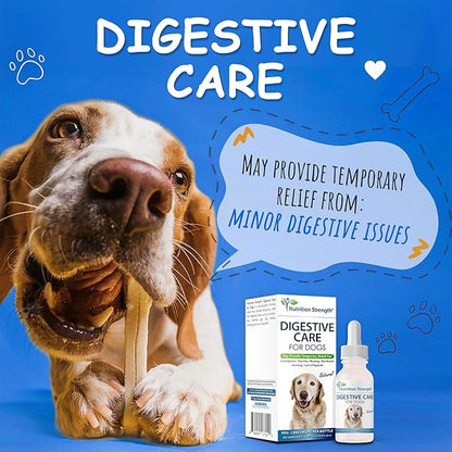 Digestive Care for Dogs, Natural Constipation Relief for Dogs and Puppies &amp; Support for Diarrhea, Bloating, Bad Breath, Vomiting, Lack of Appetite, 60 Milliliters