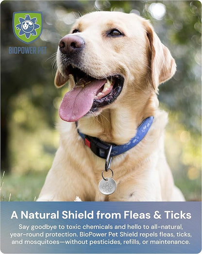 Natural Flea &amp; Tick Repellent Collar Tag for Dogs &amp; Cats – BioPower Pet Shield – Safe for Pets When Used as Directed – Lasts 1 Full Year - Regular Tag (3Pack)