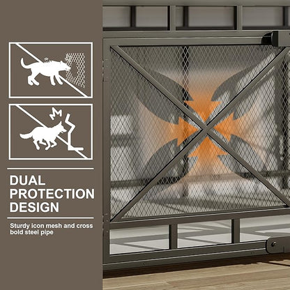 Dog Crate Furniture, 48" Heavy Duty Wooden Dog Crate End Table, XL Dog Kennel Furniture Large Breed, Decorative Dog Kennel Indoor with 3 Drawers &amp; Steel Tube 48"L x28"W x36"H (White and Black)