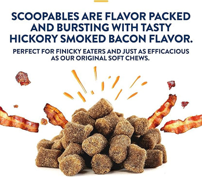 ProDen PlaqueOff Scoopables - Hickory Smoked Bacon Flavor Dental Bites for Large Dogs, Natural Kelp for Plaque &amp; Tartar Control, Freshens Breath -Large &amp; Giant Breed Dental Care- 45 Scoops