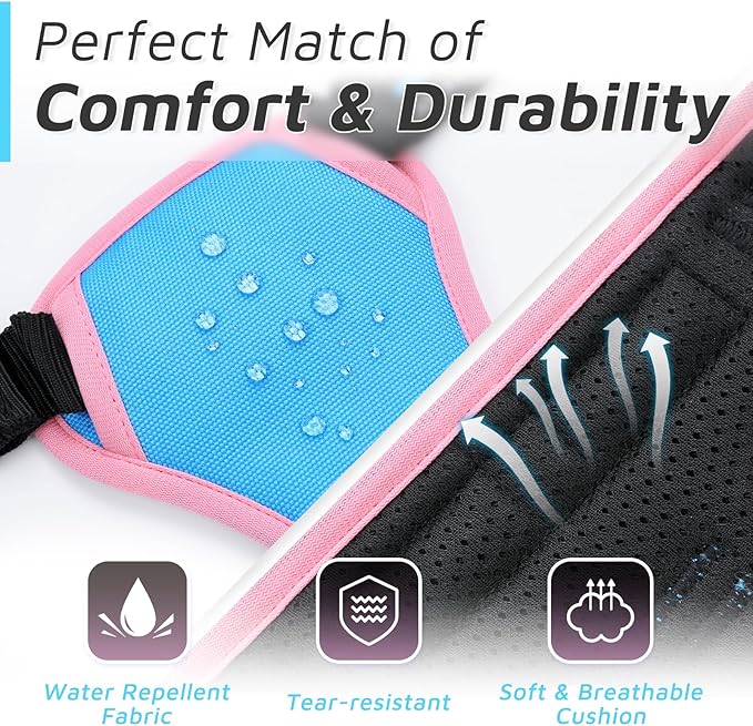 Eagloo Dog Harness for Large Dogs, No Pull Service Vest with Reflective Strips and Control Handle, Adjustable and Comfortable for Walking, No Choke Pet Harness with 2 Metal Rings, Pink &amp; Blue, L