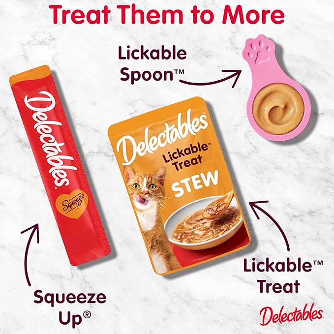 Hartz Delectables Squeeze Up Interactive Lickable Wet Cat Treats for Adult &amp; Senior Cats, Senior Chicken, 32 Count