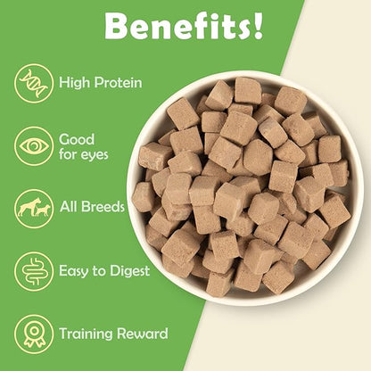 MON2SUN Freeze Dried Chicken Liver Cat and Dog Treats, Single Ingredient Natural and Healthy Dog Snacks, High Protein Training Treats &amp; Food Topper, 10.6oz