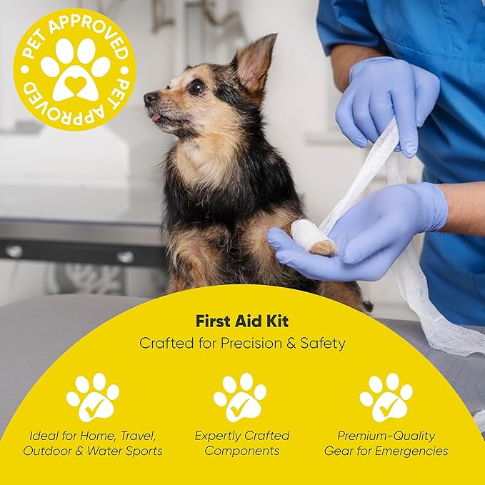 Pet First Aid Kit for Dogs &amp; Cats – 27 Key Items Emergency Kit with Mini Pouch for Boating, Sailing, Home, Office, Travel, Vacations &amp; Outdoor Adventures