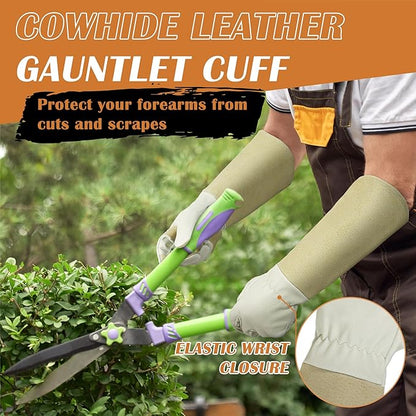 HANDLANDY Rose Pruning Gloves for Men &amp; Women, Long Thorn Proof Gardening Gloves, Breathable Pigskin Leather Gauntlet, Best Garden Gifts &amp; Tools for Gardener