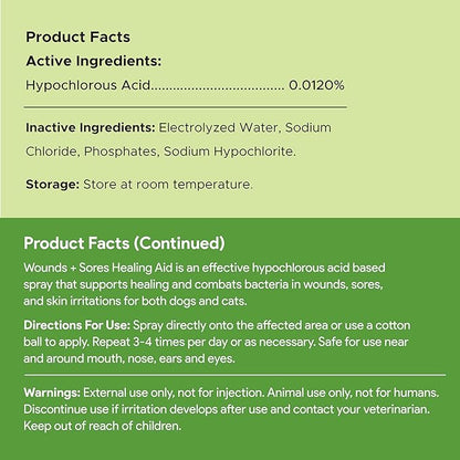 Hypochlorous Acid Spray for Dogs – 4oz Dog Wound Spray for Cuts, Burns, Sores, Abrasions, and More – Non Toxic and Chemical Free HOCI Wound Care – Made in The USA