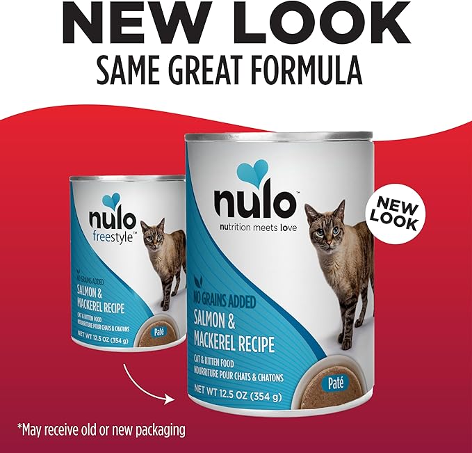 Nulo Salmon &amp; Mackerel Recipe Pate Wet Canned Cat Food, 12.5 Ounce (Pack of 12)
