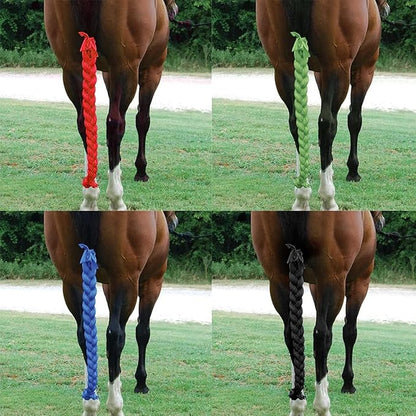 Dnoifne Horse Ponytail, 3 Tube Braided Tail Bag, Green, 1 Count