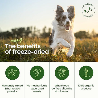 smallbatch Freeze Dried Dog Treats, Pork Liver Treats for Dogs &amp; Cats, High Protein, Single Ingredient Dog Treat for Training or Food Topper, Natural, Humanely Sourced Meat, Made in The USA, 3 oz