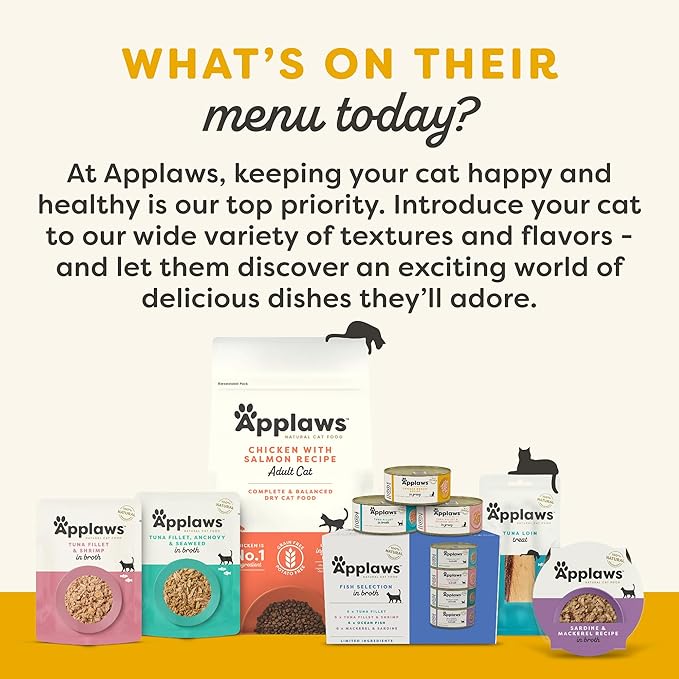 Applaws Natural Wet Cat Food in Broth, Limited Ingredient Canned Wet Cat Food, No Additives, Made with Natural Ingredients, Chicken Selection in Broth Cans (36 x 2.47oz Cans)