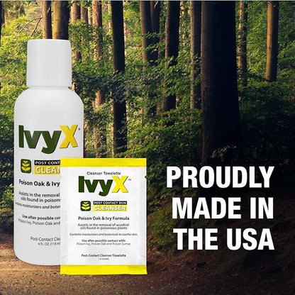 CoreTex Ivy X Post-Contact Poison Ivy Wipes with Resealable Travel Bag - Pack of 15 Single-Use Barrier Wipes to Assist in the Removal of Rashes - Also Works on Poison Oak &amp; Sumac Oils