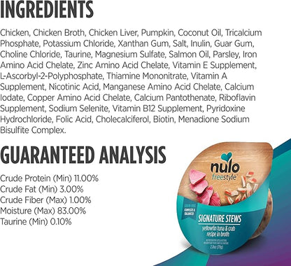 Nulo Freestyle Cat &amp; Kitten Wet Cat Food Signature Stew, Premium All Natural Grain-Free Cat Food Topper with No Added Minerals or Preservatives and High Animal-Based Protein 12 Count (Pack of 1)