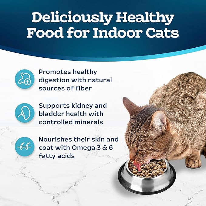 Blue Buffalo Tastefuls Indoor Natural Adult Dry Cat Food, Salmon &amp; Brown Rice 10lb Bag
