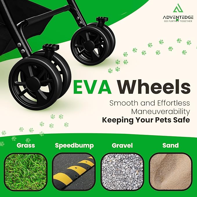 Pet Stroller 3 in 1 Foldable Dog Stroller, Cat Strollers, Foldable pet Strollers &amp; Cat Carrier, Pet Carrier, Lightweight with Cup Holder, Waterproof Max Load 66 lbs, Breathable Mesh Canopy