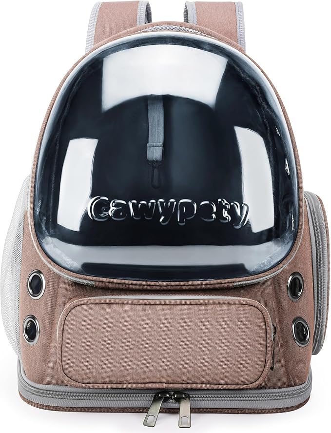 Cat Backpack Carrier, Breathable Cat Carrier Large Space Bubble Pet Backpack for Kitty Small Dog up to 15lbs, Transparent &amp; Foldable Pet Carrier for Travel Hiking