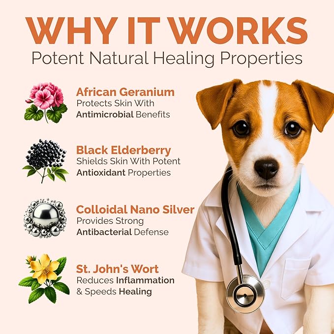 Hot Spot &amp; Itch Relief Skin Cream for Dogs &amp; Cats | Fast &amp; Lasting Relief | Treats the Source | Natural Ingredients &amp; Colloidal Silver | Vet-Recommended | Safe &amp; Non-Toxic | Made in USA (2oz)