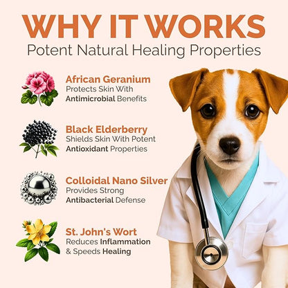 Hot Spot &amp; Itch Relief Skin Cream for Dogs &amp; Cats | Fast &amp; Lasting Relief | Treats the Source | Natural Ingredients &amp; Colloidal Silver | Vet-Recommended | Safe &amp; Non-Toxic | Made in USA (2oz)