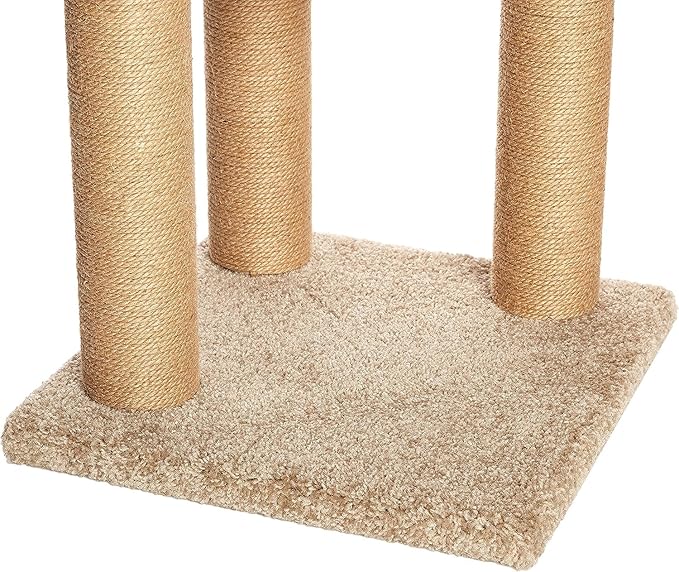 Amazon Basics Cat Tree - Indoor Cat &amp; Kittens Multi-Level Climbing Activity Tower with Scratching Posts, Medium (31.5"H) - Beige