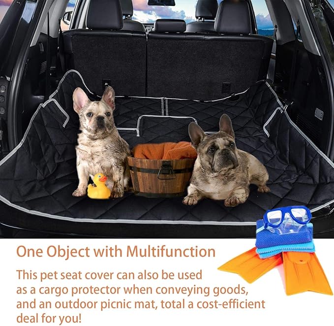 Dog Car Seat Cover Waterproof Dog Seat Cover for Cars Back Seat Heavy-Duty Nonslip Pet Car Seat Cover Protector Armrest Compatible for Trucks Cars &amp; SUVs