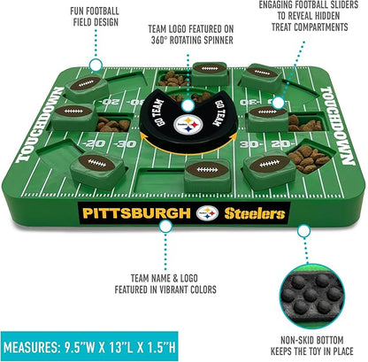 Pets First NFL Pittsburgh Steelers Large Puzzle Toy, New Size, Interactive Dog Treat &amp; Slow Feeding Toy