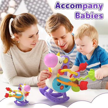 5 in 1 Baby Toy for 12 18 Month, Learning Toys for Babies 12-18 Months, Baby Busy Cube, Stacking&amp;Sensory, Pull String&amp;Piano Xylophone Toy, Birthday Gift for 12+ Month
