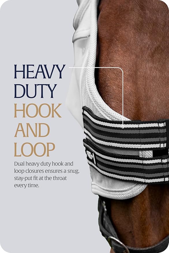 Equinavia Algard Soft Mesh Horse Fly Mask with Ear Protection and 45 UPF Rating | No Eye Irritation &amp; UV Protection - Silver - Cob