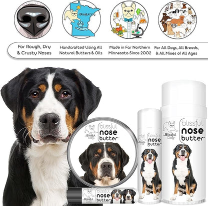 The Blissful Dog Greater Swiss Mountain Dog Unscented Nose Butter - Dog Nose Butter, 2 Ounce