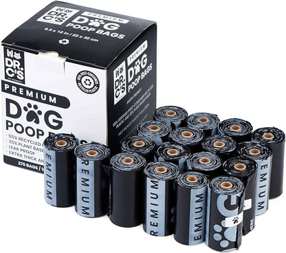 Certified 65% PCR (Post Consumer Recycled) Plastic and 35% Plant Based Dog Poop Bags - Dr. C&