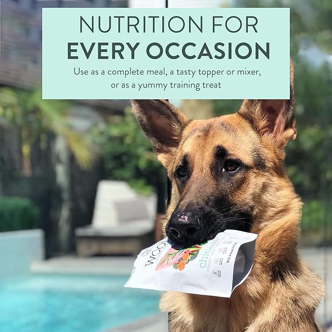Woof Freeze Dried Dog Food - Chicken Recipe, High Protein, Dog Food Topper &amp; Dog Treats, All Life Stages, 1.76 oz