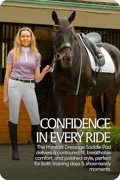 Equinavia Harstad Dressage Saddle Pad | Classic &amp; Durable | Moisture-Wicking Tricot Backing