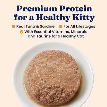 Solid Gold Wet Cat Food Pate - Healthy Canned Cat Food Pate w/Real Tuna &amp; Sardine, Omega Fatty Acids, Vitamins &amp; Minerals - Grain Free &amp; Gluten Free Can Meals for Cats &amp; Kittens - 24ct/3oz Can