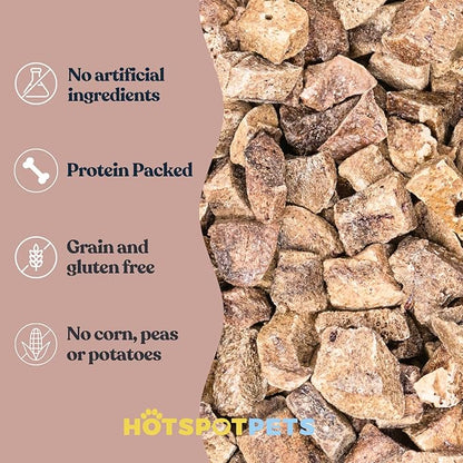 hotspot pets Freeze Dried Pork Liver Treats for Cats &amp; Dogs - Made in USA (1 Pound Value Bag) Single Ingredient, High Protein, All Natural, Grain-Free - Perfect for Training, Topper or Snack
