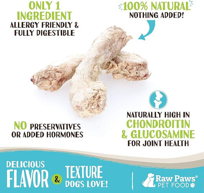 Raw Paws Freeze-Dried Chicken Necks for Dogs &amp; Cats (4-Ounce) - Made in USA - Raw Freeze Dried Dog Treats - Chicken Necks for Cats - Single Ingredient Chews