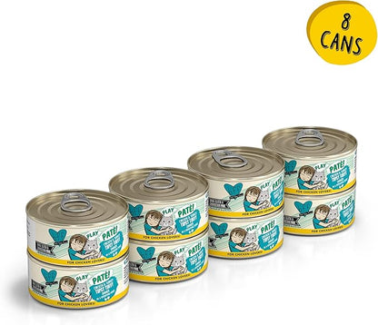 Weruva B.F.F. Play - Best Feline Friend Paté Lovers, Aw Yeah!, Chicken &amp; Turkey Topsy Turvy with Chicken &amp; Turkey, 5.5oz Can (Pack of 8)
