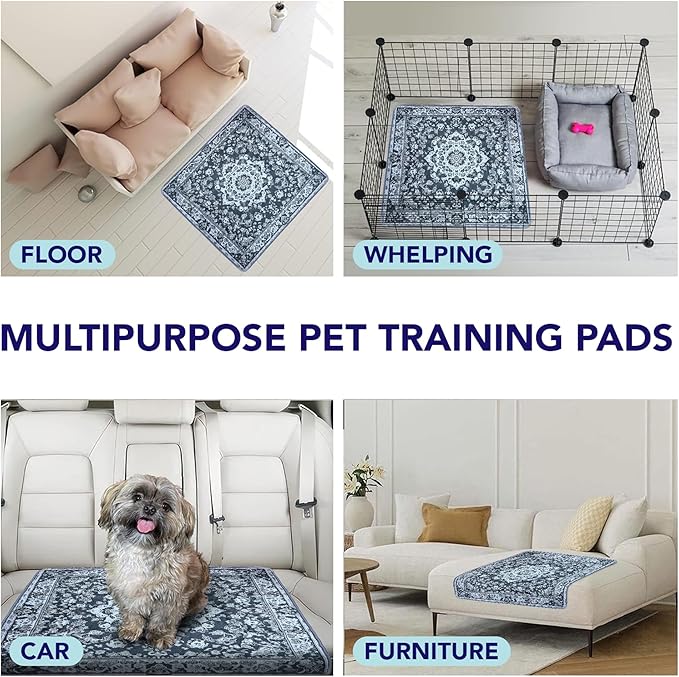 Washable Pee Pads for Dogs - Super Absorbent Reusable Puppy Training Pads - 100% Waterproof, Leak-Proof &amp; Non-Slip Whelping Pads for Pet Housebreaking