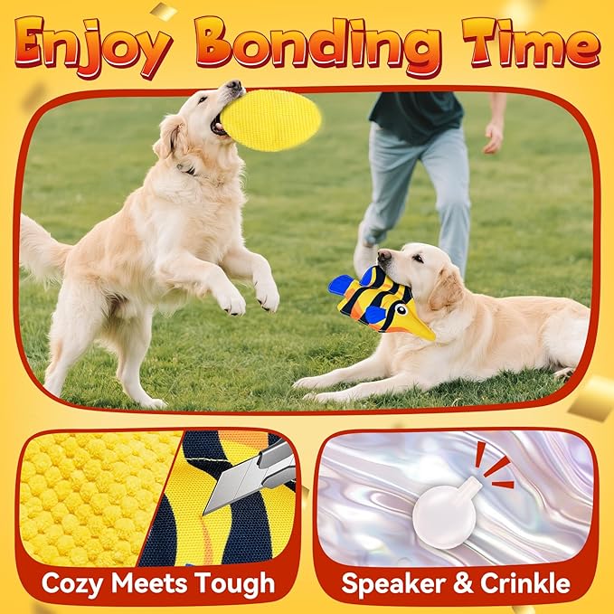 KIPRITII 12-Pack Large Dog Chew Toys for Aggressive Chewers - Includes Indestructible Chew Bone, Interactive Tug Toys, Squeaky Toys, Great for Medium &amp; Large Breeds Dog