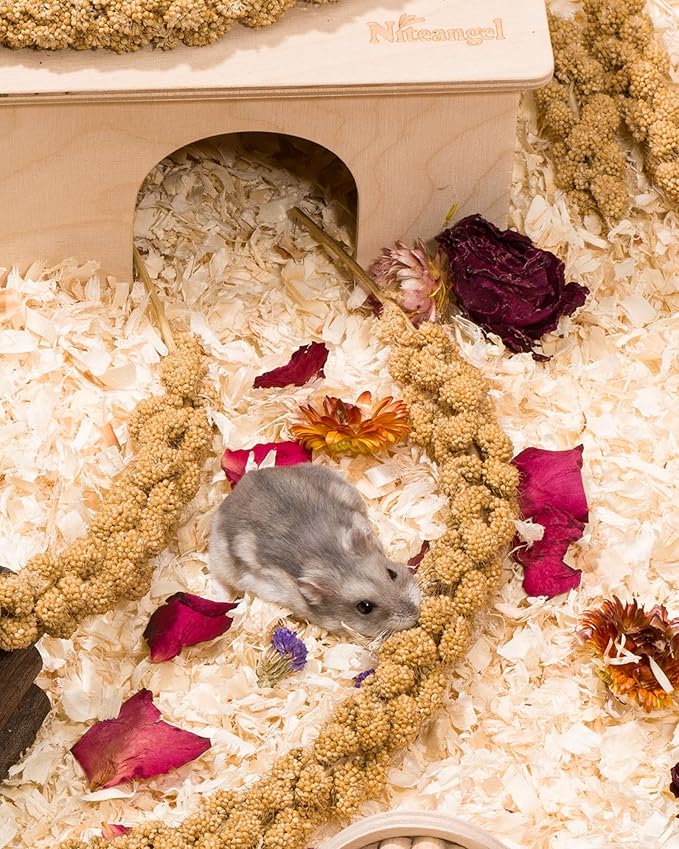 Niteangel Natural &amp; Soft Hamster Bedding Mate Small Animal Habitat Decor for Syrian Dwarf Hamsters Gerbils Mice Degus Bunny or Other Small-Sized Pet