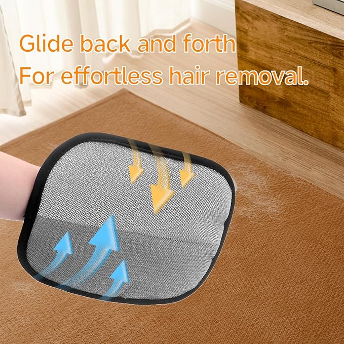 2-in-1 Pet Grooming Glove &amp; Fabric Hair Remover - Reusabie, Silicone Massage Bristles,Static Adhesion for Quiuck Shedding Control,Safe for Dogs &amp; Cats（Big）