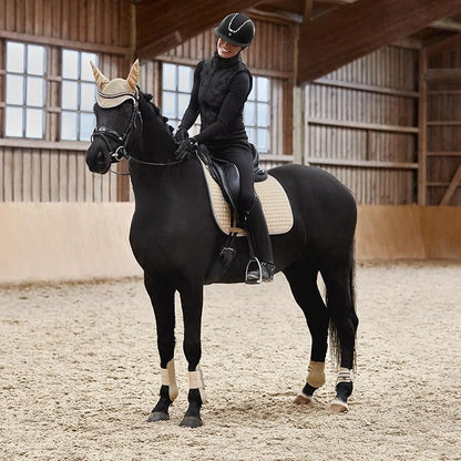 HORZE Adepto Quilted Quick-Dry Dressage Saddle Pad for Horses with Two-Tone Trim