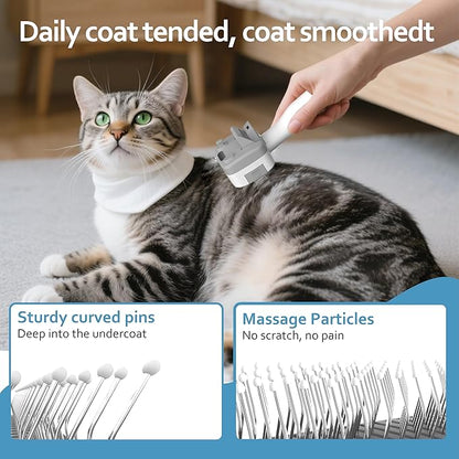 5 in 1 Pet Steam Brush for Dogs &amp; Cats – Self Cleaning, 3 Pet Brush for Smoothing, Dematting, Thinning – Shedding, Grooming &amp; Hair Removal, Includes Shampoo &amp; Storage Case (8.0"-promax)