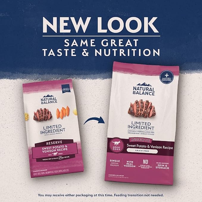 Natural Balance Limited Ingredient Adult Grain-Free Dry Dog Food, Reserve Sweet Potato &amp; Venison Recipe, 22 Pound (Pack of 1)