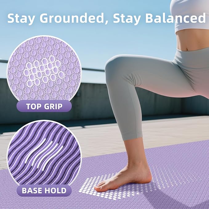 Extra Large Yoga Mat - 72"x35", 72"x48", 78"x57" - Wide TPE Exercise Mat for Home, Stretching, Couples &amp; Family Workouts - 6-12mm Thick, Non-Slip &amp; Waterproof - with Carry Bag and Straps